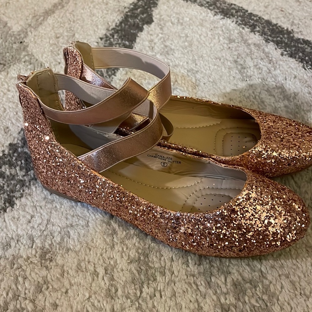 Pink Glitter ballerina flats
